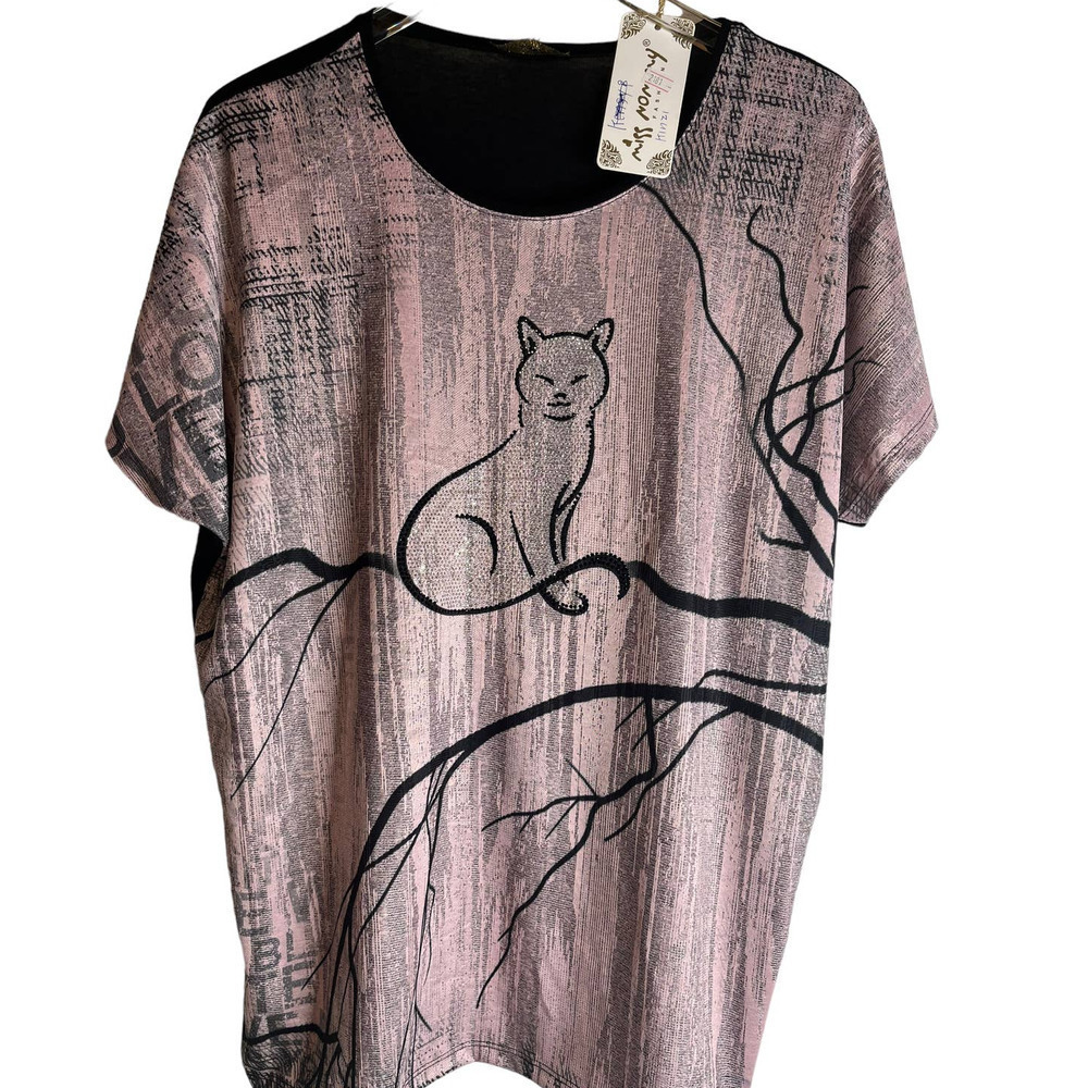 NWT Miss Mommy Sequin Cat Kitten Shirt